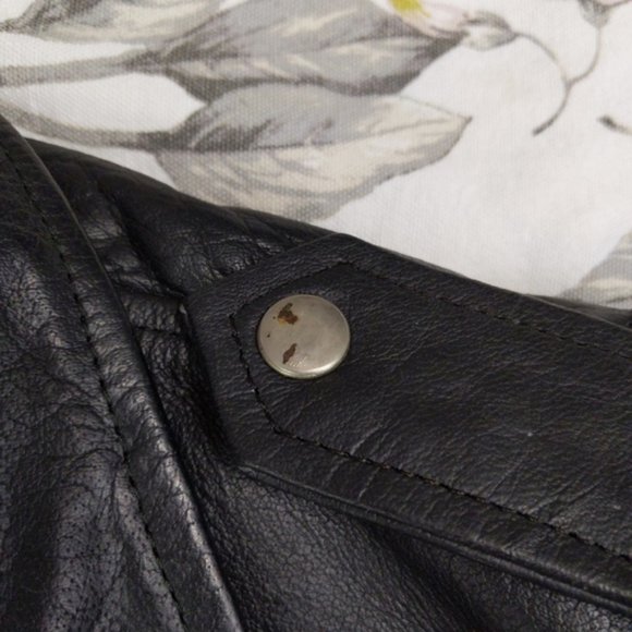 First Rockstar Black Leather Motorcycle Jacket - Picture 6 of 8